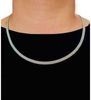 Silver-Hasır-Yassı Yüksek Kalite Paslanmaz Çelik Kolye 65 cm (Gümüş)
