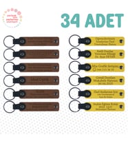 A Kahve & Sarı, Aile Yemeklerine Değer Katan Sürpriz, 34’lü Set, Kişisel Mesajlı Deri Anahtarlık