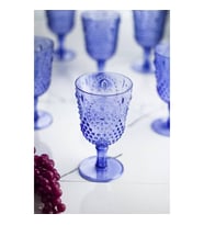Akrilik Mavi Tekli Kadeh & Su Meşrubat Kahve Yanı Bardağı 450 ml ( Cam Değildir )