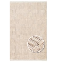 Bej Gold Tonlu Yüksek Alçak Dokulu Modern Polyester Kilim Oturma Odası Halısı Örgü Görünümlü