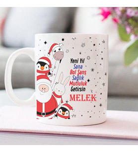 Yeni Yıl Sana Bol Şans Sağlık Mutluluk Getirsin Kupa Bardak (Beyaz)