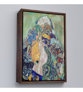 Çerçeveli Gustav Klimt - Bebek Beşiği Tablo - Baby Cradle (Siyah)