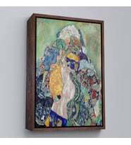 Çerçeveli Gustav Klimt - Bebek Beşiği Tablo - Baby Cradle (Siyah)