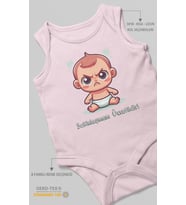 Sakinleşmem Ücretlidir Baskılı Bebek Zıbını – Çıtçıtlı Body  %100 Pamuk Sıfır Kol (Bebek Pembesi)