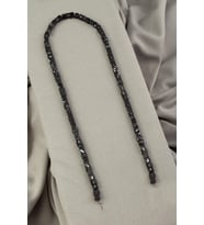 Hematit Doğal Taş Mat Benekli Siyah Kare Kesim 4x4mm Dizi [AA]