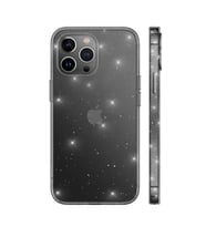 Uyumlu Model Apple iPhone 12 Pro Kılıf Şeffaf İnce Simli Kapak (Siyah)