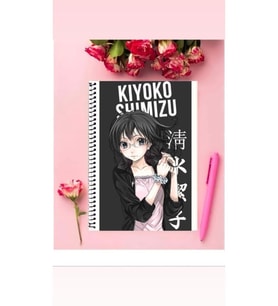 Kiyoko Shimizu Anime Defter 1 Adet Özel Tasarım A4 Boyutu Telli Çizgili Defter 21*29 Cm