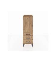 Kronos Dolap 2 Raflı 3 Çekmeceli Tek Kapaklı 44x59x134 Çam-Çam