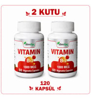 Vitamin B12 1000 mcg 2 Kutu 120 Kapsül – B12 Takviye Edici Gıda