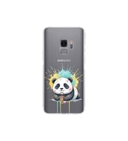 Samsung Galaxy S9 ile Uyumlu Splash Panda Tasarımlı Şeffaf Silikon Kılıf