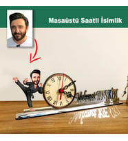 Karikatür Erkek Karate Hocası Model Masaüstü Saatli İsimlik MSİ52