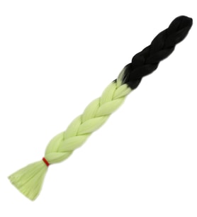 Afrika Örgülük Sentetik Ombreli Saç 100 Gr. - Siyah / Açık Fıstık Yeşili