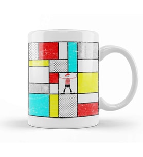 Mondrian's Mime Minimalism Kupa Bardak Porselen
