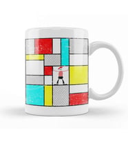 Mondrian's Mime Minimalism Kupa Bardak Porselen