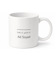Minimalist İsim Yazılı Baskılı Kupa Bardak Modern Tasarım Hediye