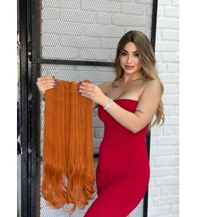 Luxury Maşa Dalgalı Yarımay+2 Yan Çıtçıt Bakır Renk