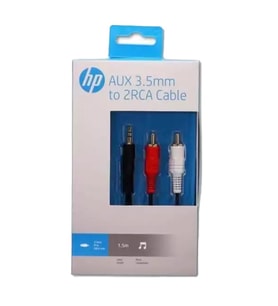 HP HP029GBBLK3TW Aux 3.5 mm To 2RCA Dönüştürücü Kablo Siyah