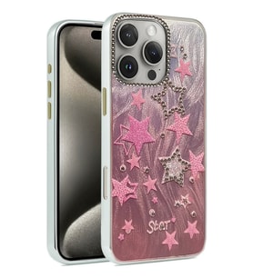 Newface Apple iPhone 16 Pro Kılıf Blade Aynalı Desenli Kapak - Desen 7