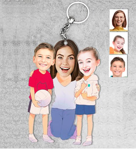 Kişiye Özel Aile Ahşap Anahtarlık-8