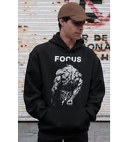 Tasarım Focus Yazılı Bodybuilding Fitness Gym Baskılı Unisex Oversize Sporcu Hoodie