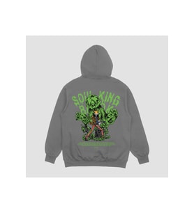 Unisex Gri Brook Baskılı Hoodie Oversize Kapşonlu Sweatshirt (Gri)