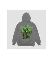 Unisex Gri Brook Baskılı Hoodie Oversize Kapşonlu Sweatshirt (Gri)