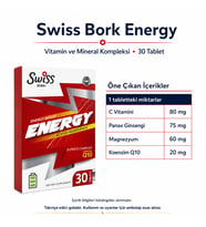 Swiss Bork Energy Vitamin ve Mineral Kompleksi 30 Tablet