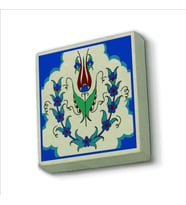 İznik Çini Lale Baskılı Doğaltaş  Magnet(KD-036)Buzdolabı Süsü