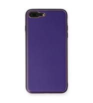 Iphone 7 Kılıf Coco Deri Silikon Kapak - Mor