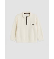 LCW Kids Bej Dik Yaka Erkek Çocuk Polar Sweatshirt