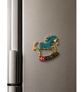 Magnet Kanatlı At Figürlü Taşlı Türkiye Buzdolabı Magneti – Dekoratif Hediyelik Souvenir