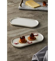 Pera 22 cm 2’li Oval Sunum Tabağı Premium Porselen Toksinsiz & Doğal