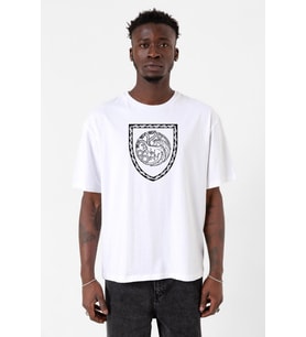 House Of The Dragon Targaryen Amblem Beyaz Erkek Oversize Tshirt