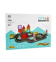 KZL City Magnetic Şehir Temalı Araçlı Manyetik Yapı Blokları Seti 7.5 cm 53 Parça CH1417