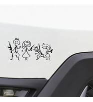 Çılgın Aile Sticker yapıştırma 20 CM Siyah Renk Etiket
