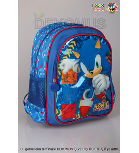 YENİ SEZON LİSANSLI SONIC ÖZEL KOLEKSİYON OKUL ÇANTASI (Mavi)