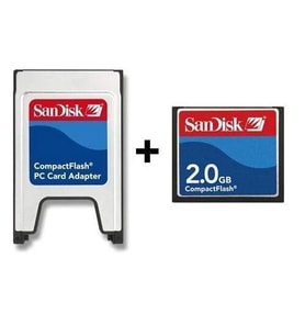 Sandisk PCMCIA-CF Compact Flash Adaptör + 2GB Compact Flash Kart