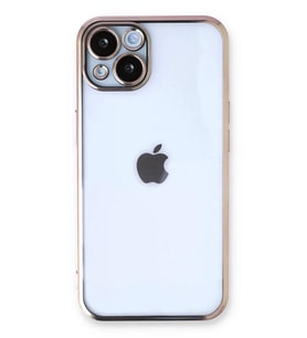 Newface Apple iPhone 14 Kılıf Razer Lensli Silikon - Gold