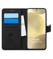 Microsonic Samsung Galaxy S24 Plus Kılıf Fabric Book Wallet Siyah (Siyah)