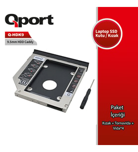 QPORT Q-HDK9 2.5" HDD/SSD UYUMLU CEVIRICI 9.5" OPTIK SATA KIZAK