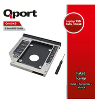 QPORT Q-HDK9 2.5" HDD/SSD UYUMLU CEVIRICI 9.5" OPTIK SATA KIZAK