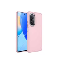 Huawei Nova 9 SE Uyumlu Kılıf Metal Çerçeve ve Buton Tasarımlı Silikon Zore Luna Kapak (Pembe)