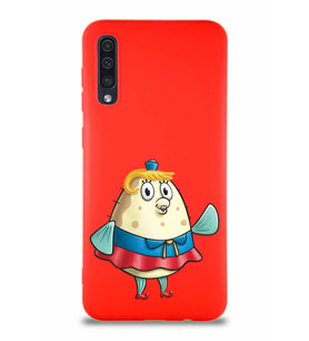 Samsung Galaxy A30S Soft Premier Kapak Bayan Puff Tasarımlı Silikon Kılıf - Kırmızı (Şeffaf)