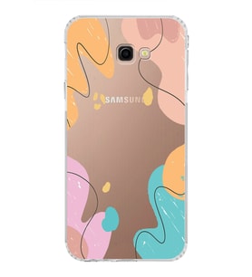 Samsung Galaxy J4 Plus Uyumlu Kamera Korumalı Kapak Karışık Renkler Tasarımlı  Şeffaf  Kılıf