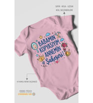 Babamın kopyasıyım annemin şaheseri Kısa Kollu Bebek Body %100 Pamuk