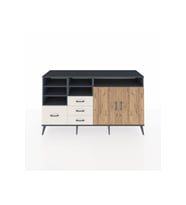 Kronos Konsol 7 Raflı 4 Çekmeceli 2 Kapaklı 176x59x99 Antrasit-Çam/Aytaşı