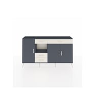 Arges Konsol 4 Raflı 4 Çekmeceli 3 Kapaklı 176x30x99 Antrasit-Antrasit/Aytaşı