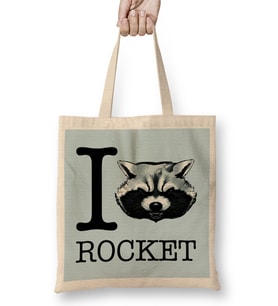 Guardians Of The Galaxy I Heart Rocket Raccoon Bez Çanta Uzun Saplı