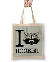 Guardians Of The Galaxy I Heart Rocket Raccoon Bez Çanta Uzun Saplı