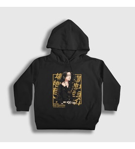 Presmono Unisex Çocuk Siyah Baji Keisuke Anime Tokyo Revengers Kapüşonlu Sweatshirt 259588tt